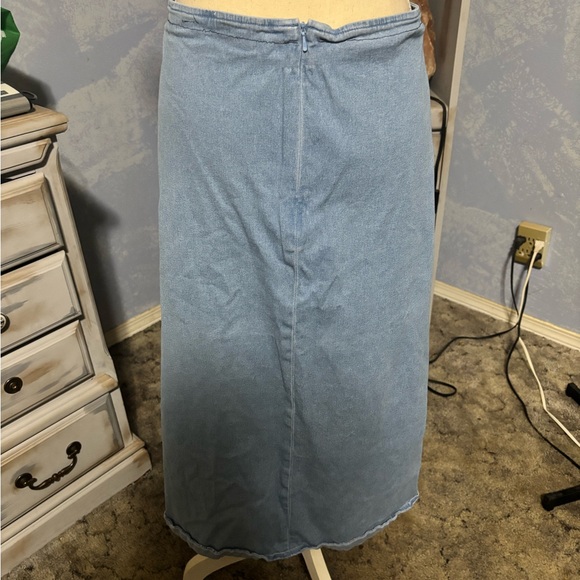 Lafei-nier denim maxi skirt with slit Wester boho large - Picture 8 of 12